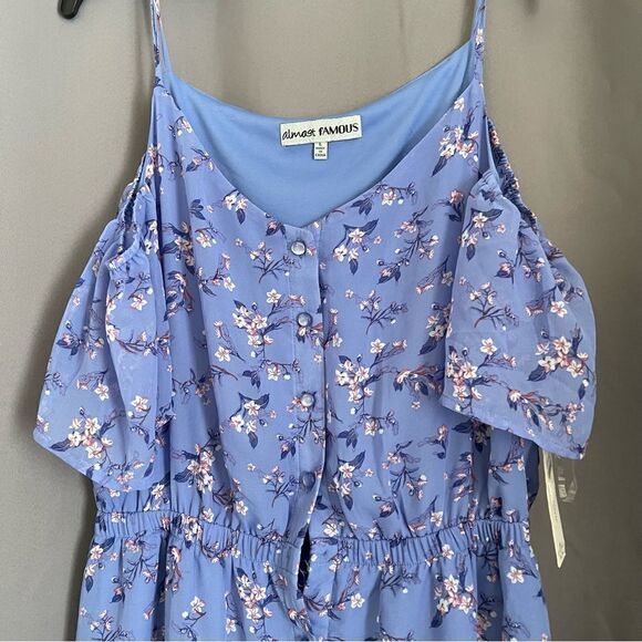 Almost Famous Maxi Dress Floral size L missing buttons - Picture 3 of 9